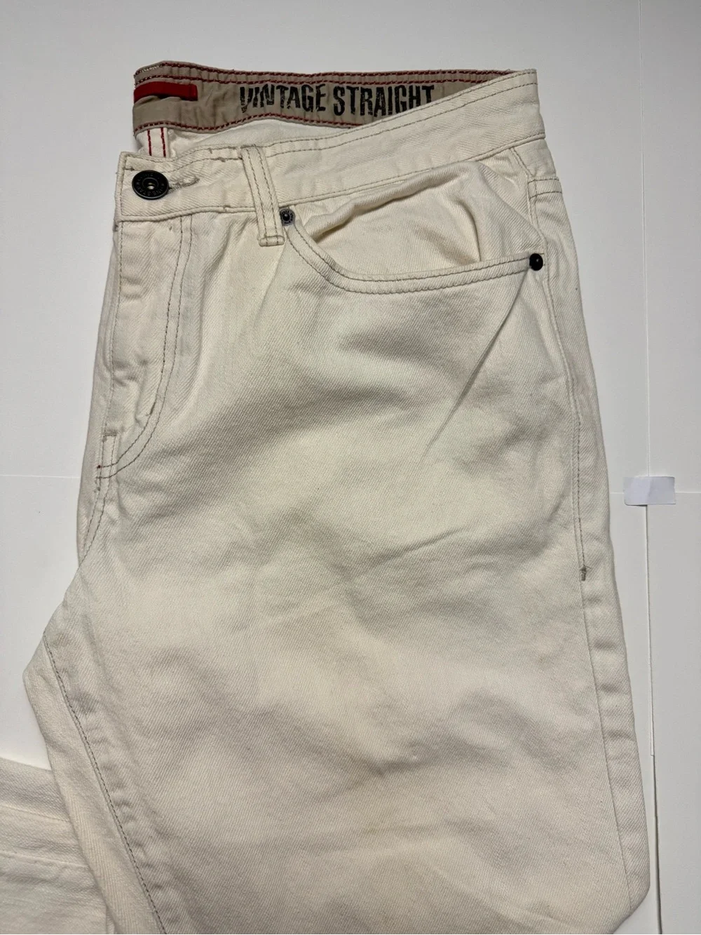 Converse One Star Men's Cream Vintage Straight-Leg denim Jeans